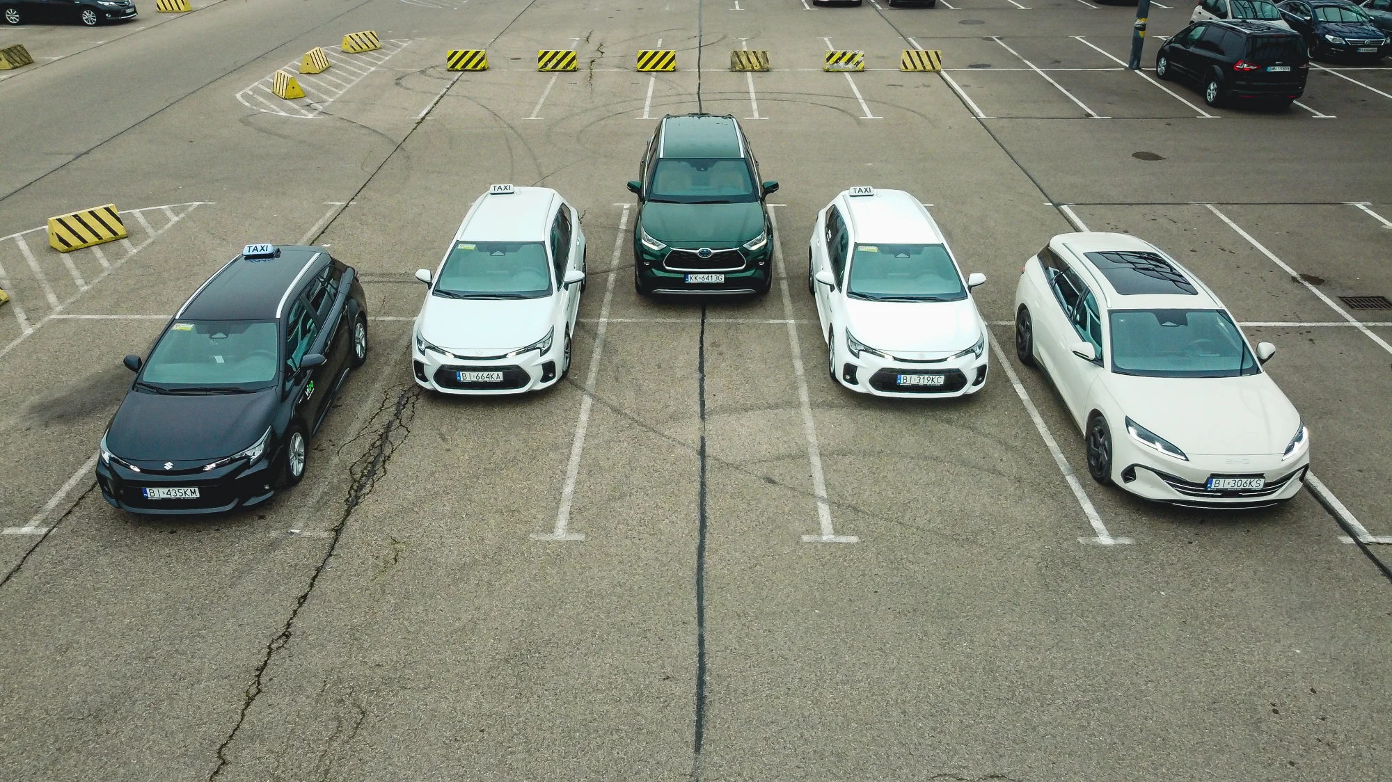 Flota pojazdów VIOO z lotu ptaka